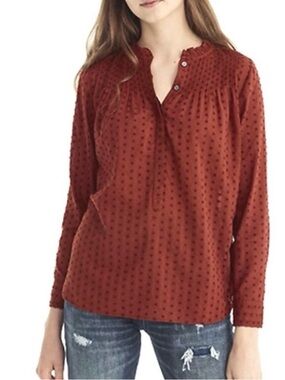 Point Sur J. Crew ruffle classic popover shirt size 8